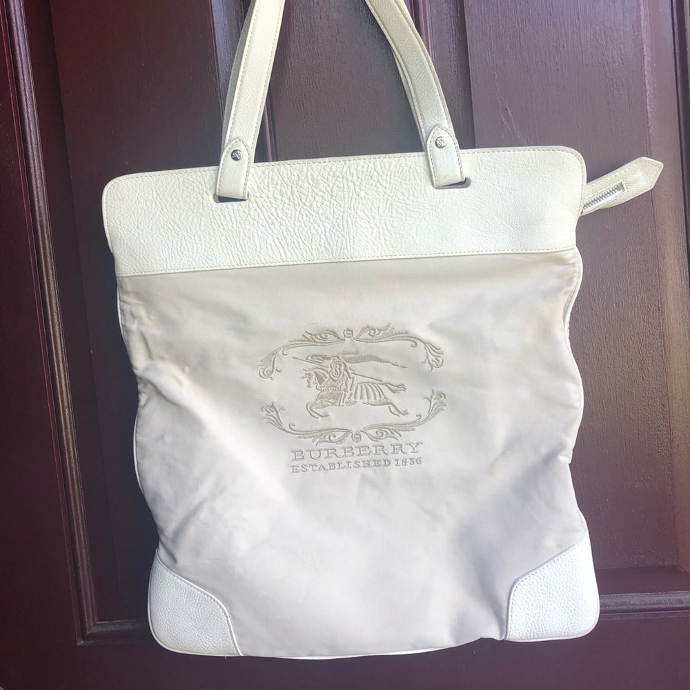 Burberry canvas tote bag.